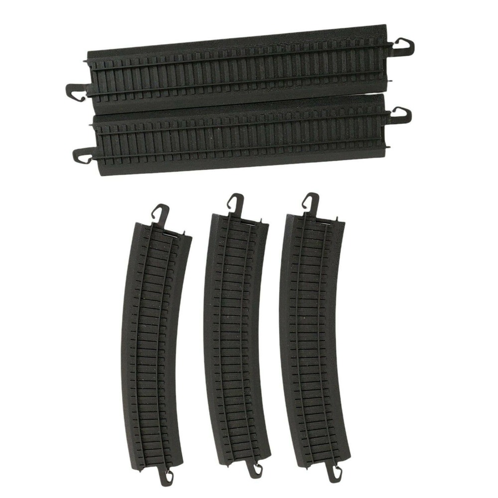 Lot of (5) Bachmann Railroad Train Black Plastic #2 Tracks Curved Straight K